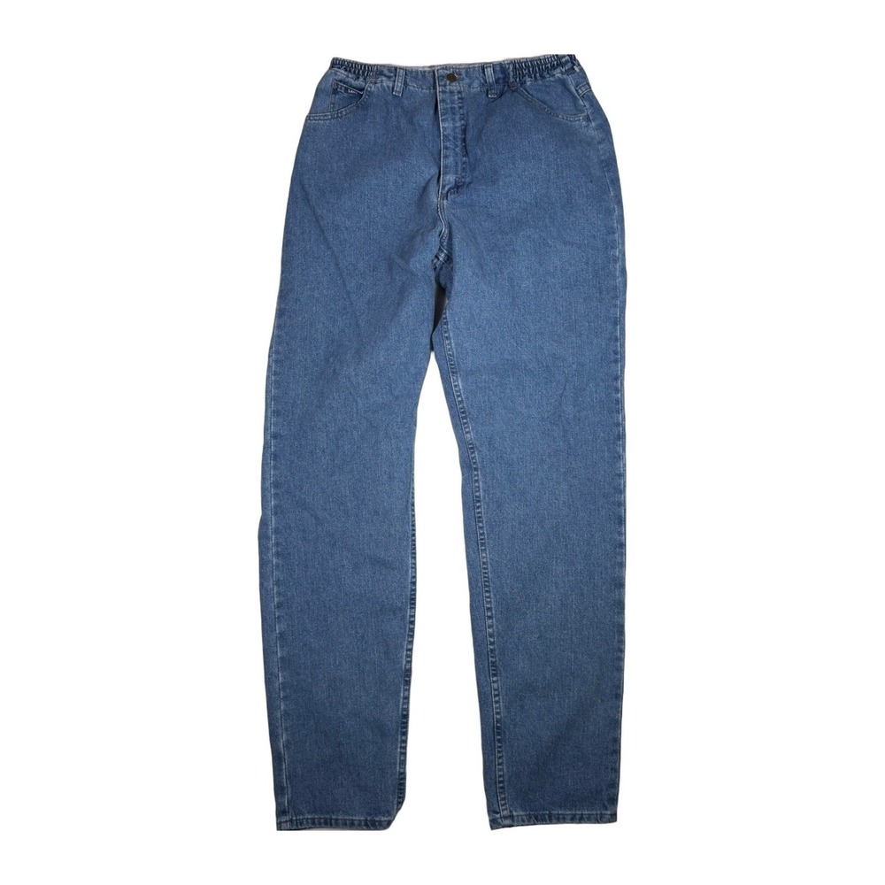 Lee Original Jeans Elastic Waist High Rise Mom Jeans Classic Fit Womens Blue 32